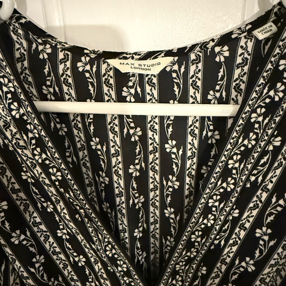 Max Studio Black and White Striped Midi Dress - Picture 2 of 2